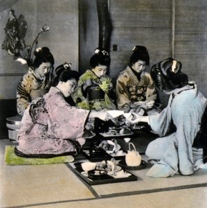 茶道，c.1900（蛋白照片） 作者 日本摄影师